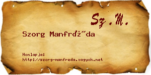 Szorg Manfréda névjegykártya